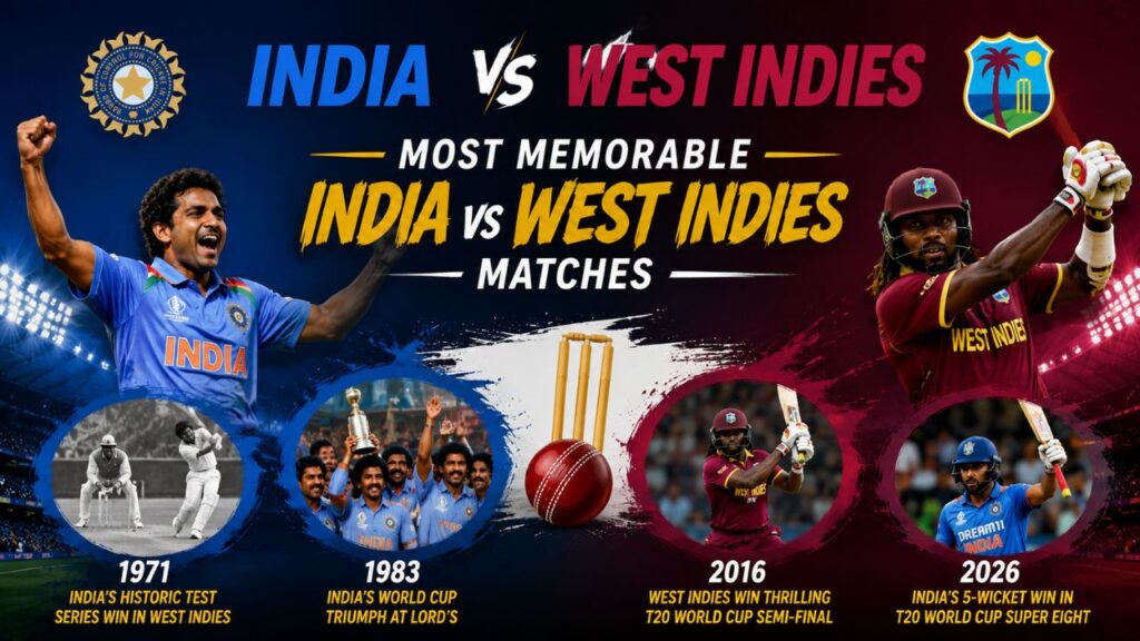 India National Cricket Team vs West Indies Cricket Team Timeline