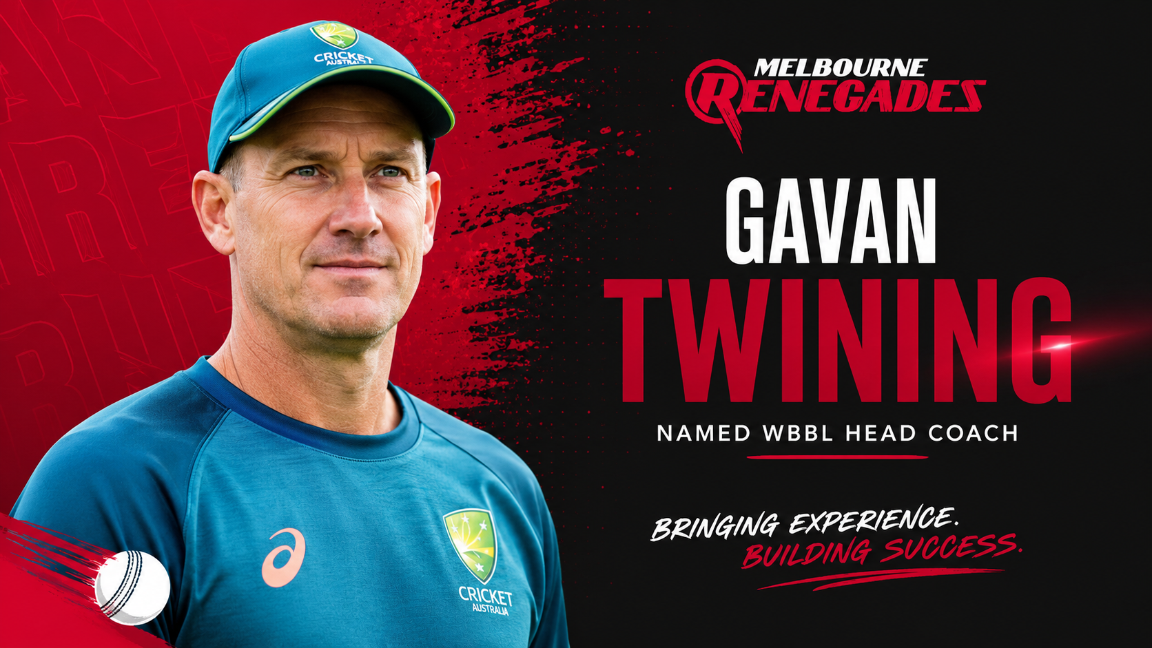 Melbourne Renegades Appoint Gavan Twining as New WBBL Head Coach 