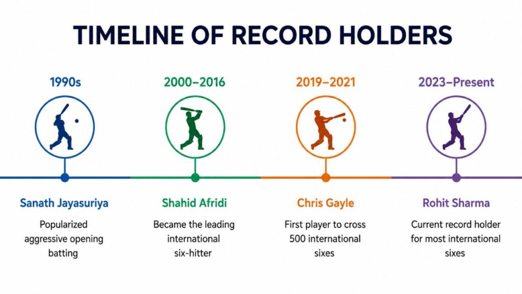 Most Sixes in International Cricket